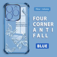 Ucuc Infinix Smart 8/8 Pro Uyumlu Şeffaf Silikon Köşe Koruma Lens Korumalı Elektroplatlı Kenar Kılıf Kelebek Desenli