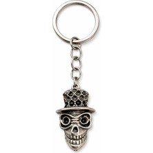 Herşey Nota Şapkalı Kafatası Formlu Metal Figür Anahtarlık – Tasarım Metal Anahtarlık