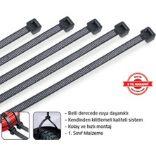 Tomax Plastik Kilitli Kelepçe 4X200 mm Siyah