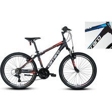 Carraro Speed 240 24" 21-V Vb Çocuk Dağ Bisikleti - Mat Siyah-Mavi-Koyu Mavi - 36 cm