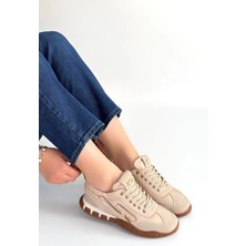 OEY Fashions Huer Bej Nubuk Bağcıklı Spor Ayakkabı