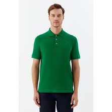 Sabri Özel Yeşil Regular Fit %100 Pamuklu Polo Yaka Tişört