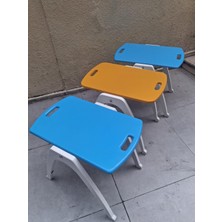 Bengi Ankara Mobilya Zigon Sehpa Tepsi Bşk 90575 Hardal Turkuaz Tabla Beyaz Ayak Lake Boyalı El Yapım