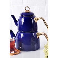 PremiumPort Mavi Emaye Çaydanlık, Şık ve Dayanıklı Ev Kullanımı Için Ideal