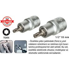 Tomax 1/2 " 55 mm Lokmalı Star Torx Uç T.20 (10 Adet)