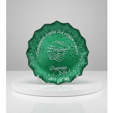 Hatyazan Kişiye Özel Kaligrafi Sanatlı Dekoratif Cam Tabak – Sevgililer Günü Hediyesi