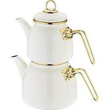 PremiumPort Şık Emaye Çaydanlık Takımı, Dayanıklı ve Kullanışlı Set