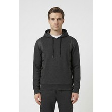 Sabri Özel Giotelli Siyah Regular Fit Pamuk Karışımlı Kapüşonlu Erkek Eşofman Takımı