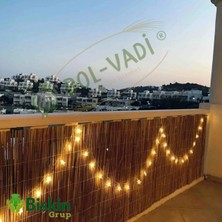 Bişkin Natural 50CM x 300CM Bambu Kamış Hasır Çit Dekoratif Bahçe Balkon ve Duvar Çiti Reed Fence