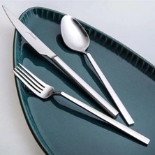 UltraMint 6 Kişilik 24 Parça Çatal Bıçak Takımı, Şık ve Dayanıklı Metalik Set