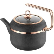 PremiumPort 2,5 Lt Yanmaz Taş Dokulu Çaydanlık, Antrasit-Bakır Renk