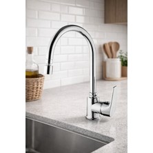 Sardıcı Famel Series Mutfak Eviye Bataryası Oynar Perlatörlü Çift Su Girişli 5 Yıl Garanti Süreli