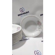 UltraMint Şık 19 cm Porselen Çukur Yemek Tabakları 12'li Set