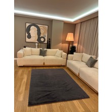 Doğuş Peluş Halı Ultra Soft Gri Yumuşak Dokulu Peluş Halı Dikdörtgen