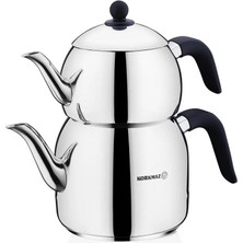 PremiumPort Retro Siyah Çaydanlık Takımı, 3.7 Lt, Indüksiyon Tabanlı, Şık Tasarım