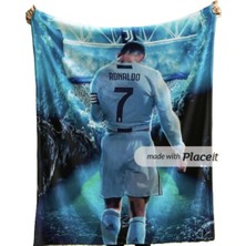 Elmas Dizayn 150X220 cm Çocuk Tv Koltuk Yatak Battaniyesi Organik Pamuk Leke Tutmaz Ronaldo Cr7
