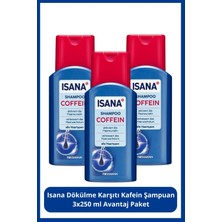 Isana Dökülme Karşıtı Kafein Şampuan 3X250 ml Avantaj Paket Dökülme Karşıtı Etki ile Saç Bakımı
