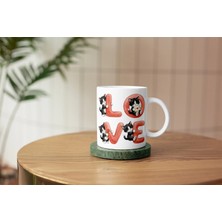 Mithor Shop Smokin Kedi – Love Yazılı Sevgililer Günü Özel Tasarım Kupa