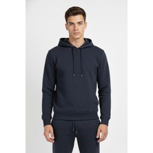 Sabri Özel Giotelli Lacivert Regular Fit Pamuk Karışımlı Kapüşonlu Erkek Eşofman Takımı