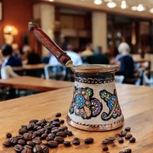 PremiumPort El Işlemeli Bakır Cezve, 5 Fincan, Şık ve Aile Boy Türk Kahve Cezvesi