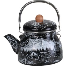 PremiumPort Büyük Emaye Demlik Kettle 2.1l, Şık ve Dayanıklı Mutfak Gereci