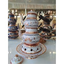 PremiumPort Işlemeli 1.5l Bakır Çaydanlık Osmanlı Ocaklı Küçük Boy