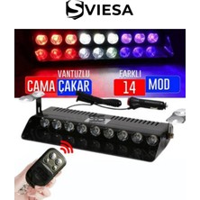 Sviesa S9 9 LED 3 Renkli Kırmızı Beyaz Mavi Çakar Çakmaklık Girişli