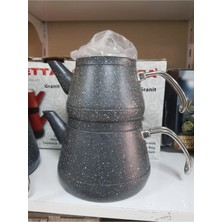 PremiumPort Orta Boy Granit Metal Kulp Çaydanlık, Şık ve Dayanıklı Tasarım