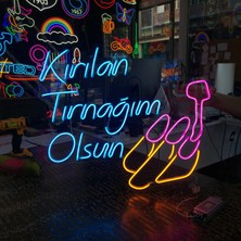 Neonled "kırılan Tırnağım Olsun" Ojeli Parmaklar Neon LED Yazı & Figür Dekoratif Aydınlatma