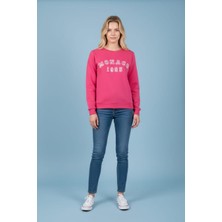 Seviliko Oversize Bisiklet Yaka Şardonlu %100 Pamuk Sweatshirt