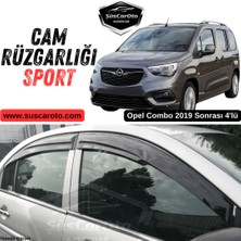 ŞüsCarOto Aksesuar Opel Combo 2019 Sonrası Uyumlu Mugen Cam Rüzgarlığı Seti Piano Black 4\'lü Ithal Parlak Siyah