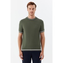 Sabri Özel Bisiklet Yaka Triko Erkek T-Shirt Yeşil
