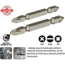 Tomax Çift Taraflı Bits Uç Ph 2 - Slot 5,5 x 65 mm (20 Adet)