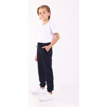 Re&Gi Rekor Unisex Çocuk Eşofman Altı 2 Iplik Mevsimlik Okul ve Günlük Rahat Cepli Basic Jogger Lacivert 5-12 Yaş