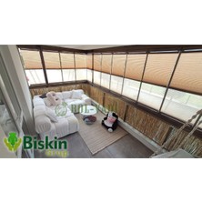 Bişkin 75CM Yükseklik x 150CM Genişlik Bambu Kamış Hasır Çit Dekoratif Bahçe Balkon ve Duvar Çiti .