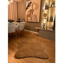 Doğuş Peluş Halı Ultra Soft Kahverengi Yumuşak Dokulu Peluş Halı Tek Kafa Post