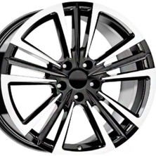 RC 18 Inç 5X112 A3 A4 Octavia Caddy Golf Jetta Passat Uyumlu Siyah Elmas Kesim Jant Modeli (4 Adet)