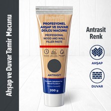 Badem10 Ahşap Parke Duvar Tamir Macunu Antrasit Gri Mobilya Dolgu Çatlak Giderici 200 Gr Kullanıma Hazır