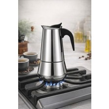 PremiumPort Paslanmaz Çelik Espresso Makinesi, 4 Fincanlik, Pratik ve Dayanıklı