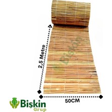 Bişkin Natural 50CM x 250CM Bambu Kamış Hasır Çit Dekoratif Bahçe Balkon ve Duvar Çiti Reed Fence
