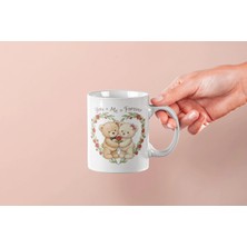Mithor Shop You + Me = Forever Yazılı Ayıcık Kupa – Sevgililer Günü Özel Tasarım