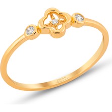 ÇGK KUYUMCULUK Taşlı Model Çıtır Altın Yüzük ÇGKY0098