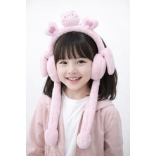 Bubiee Baby Hareketli Kulaklı Pelüş Kulak Koruyucu - Patiden Basmalı Kulak Sallayan Çocuk Kulaklığı