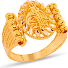 ÇGK KUYUMCULUK Kalemli Model Tuğra Altın Yüzük ÇGKY0096