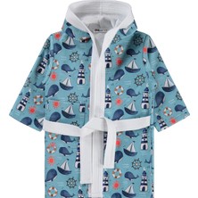 Civil Boys Balina Baskılı 2-12 Yaş Bornoz - Mavi 2-3 Yaş