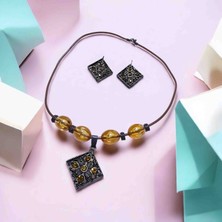 Lal Dizayn El Yapımı Boncuklu Kolye Uçlu Kolye