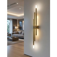 Vav Avize Arvin Premium Eskitme Gold Duvar Apliği - 3 Renk LED Modern Dekoratif Aplik Çubuk Aplik