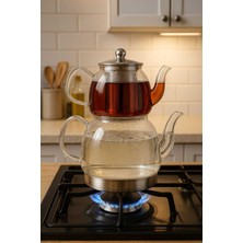 PremiumPort Indüksiyon Tabanlı Isıya Dayanıklı Cam Çaydanlık Takımı