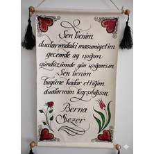 Hatyazan Kişiye Özel Kaligrafi Aşk Fermanı (Gül ve Lale Motifli) - Maneviyatla Taçlanmış Sevgiliye Hediye