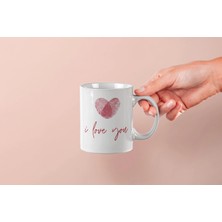 Mithor Shop I Love You Kalp Izli Kupa – Sevgililer Günü Özel Tasarım Kupa